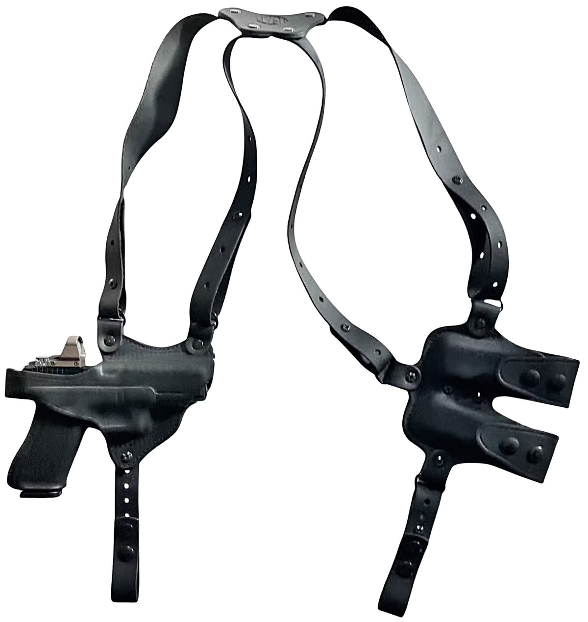 1791 Gunleather Optic Ready Glock 17 Horizontal Shoulder Holster Black Right Hand