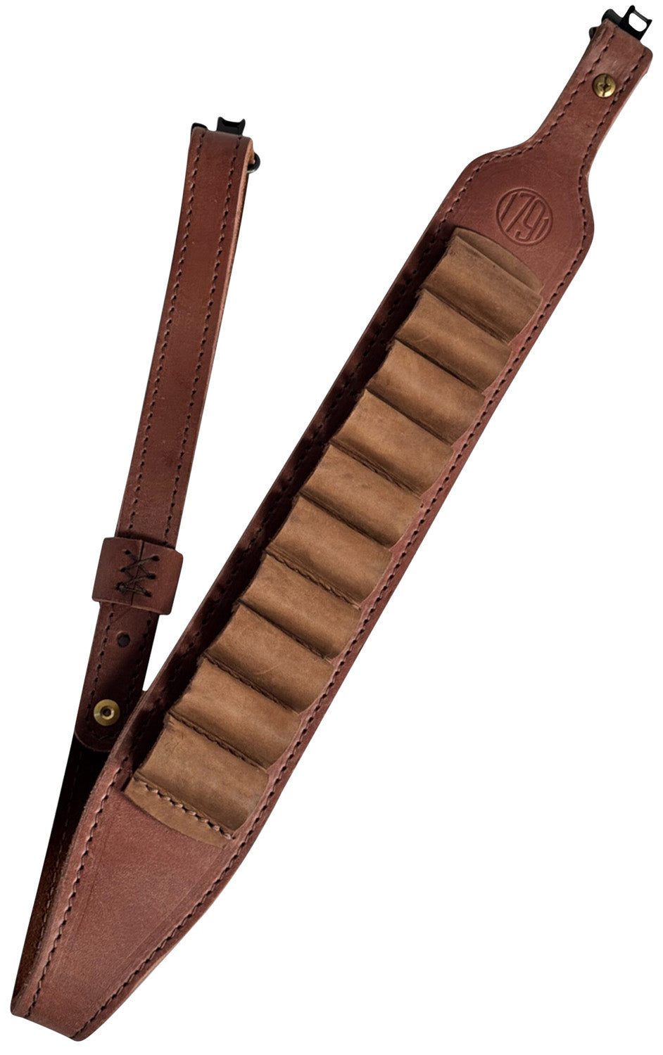 1791 Gunleather HNTAS12BRWA Hunt Shotgun Shell Sling Oiled Brown Steerhide Leather 32-37 in