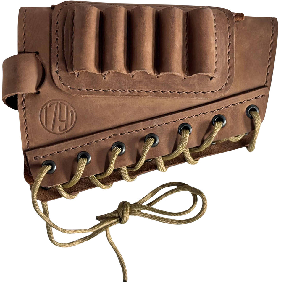 1791 HUNT .30-06 Leather Stock Sleeve Rifle Ammo Holder Brown