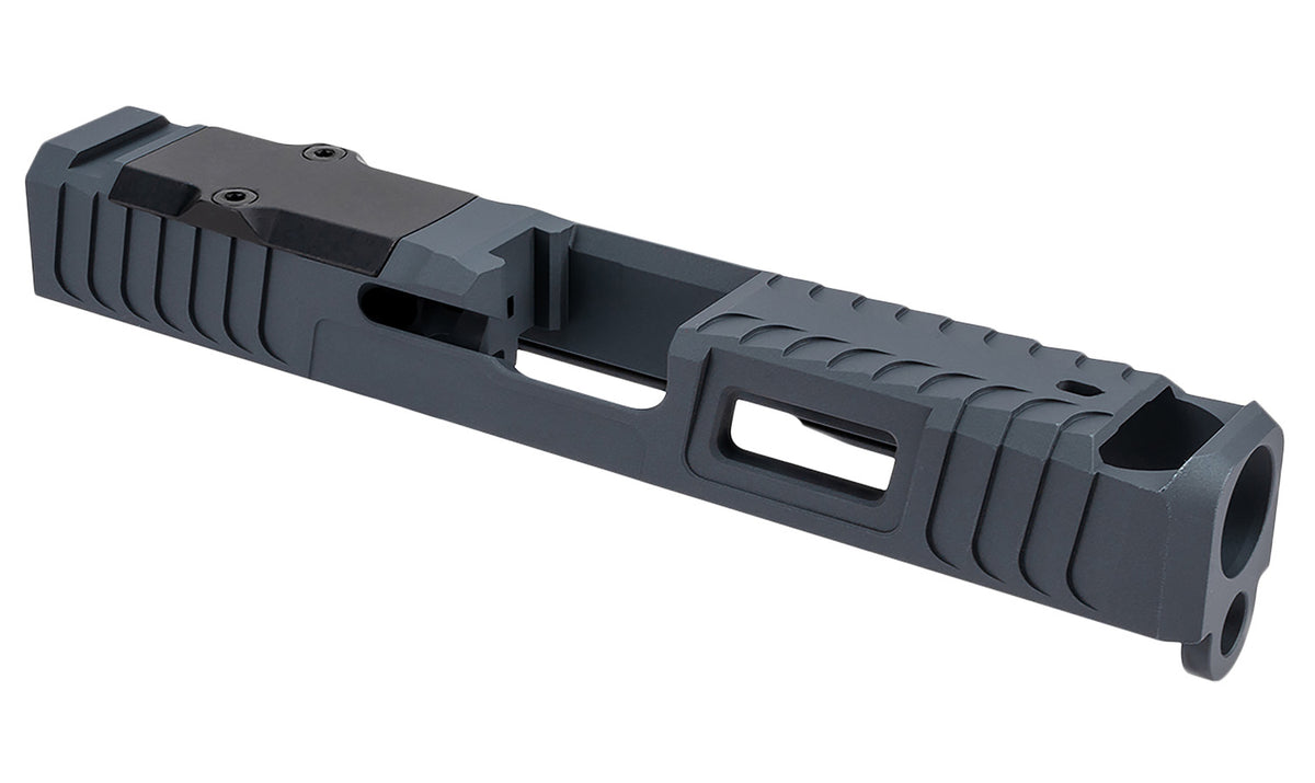 Zaffiri Precision Custom Stainless Slide with Blowhole Comp Fits Glock 43/43x Sniper Gray