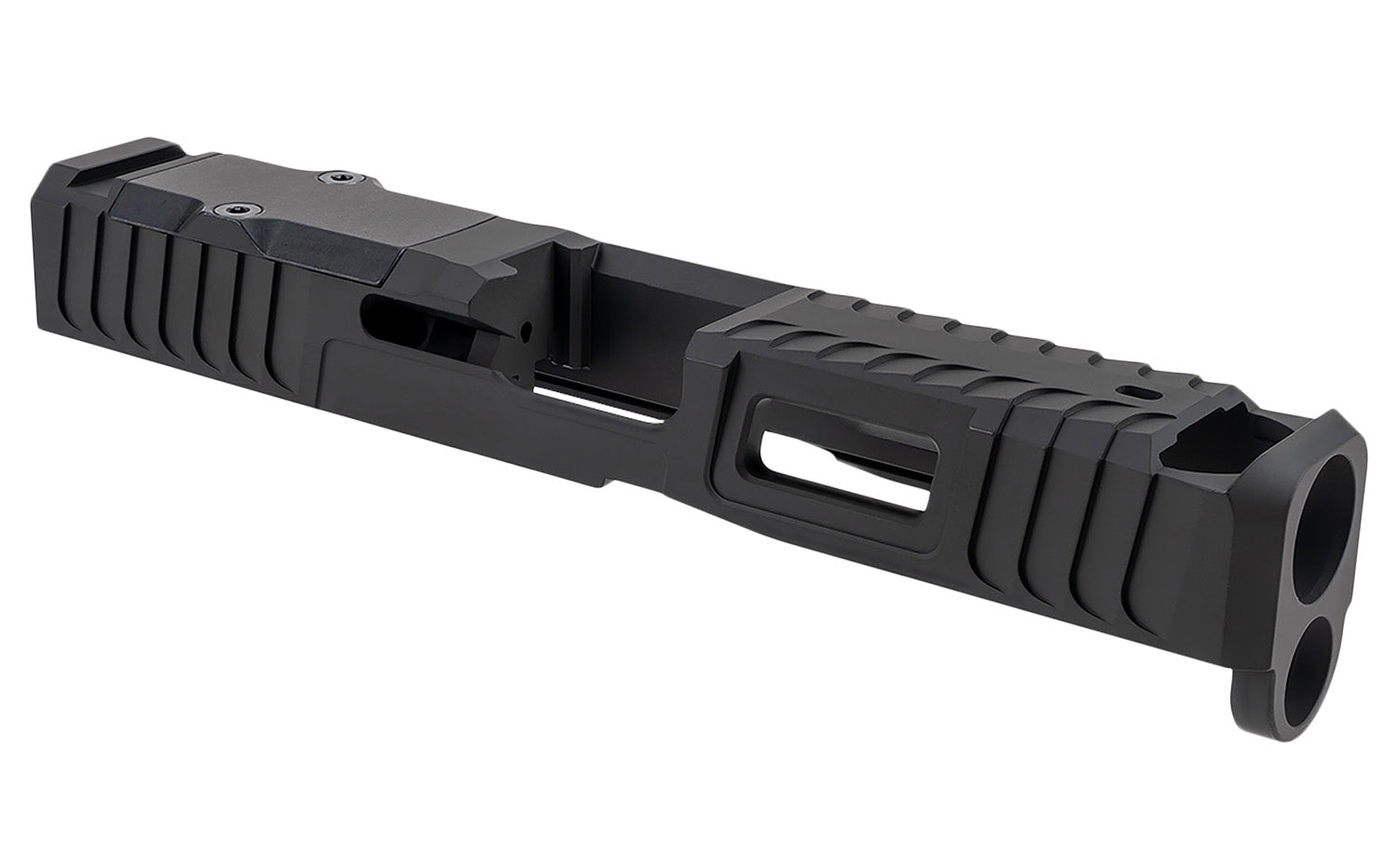 Zaffiri Precision Custom Stainless Slide with Blowhole Comp Fits Glock 19 Gen 5 Black