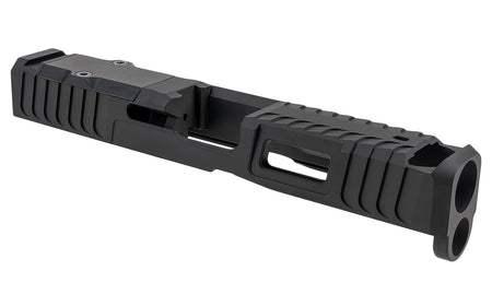 Zaffiri Precision Custom Stainless Slide with Blowhole Comp Fits Glock 19 Gen 5 Black