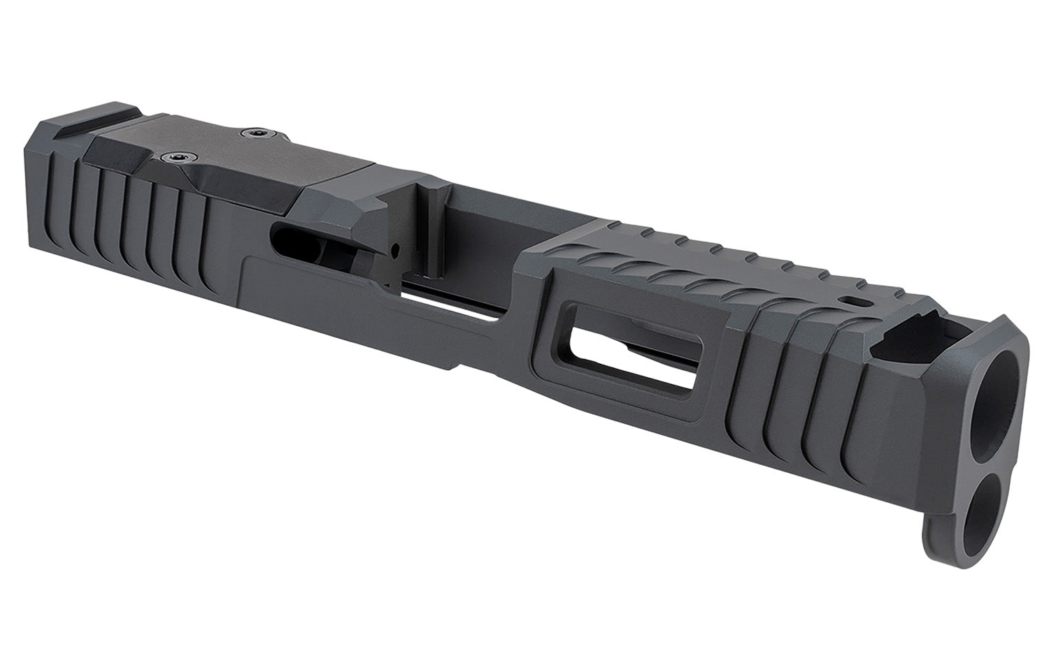 Zaffiri Precision Custom Stainless Slide with Blowhole Comp Fits Glock 19 Gen 5 Sniper Gray