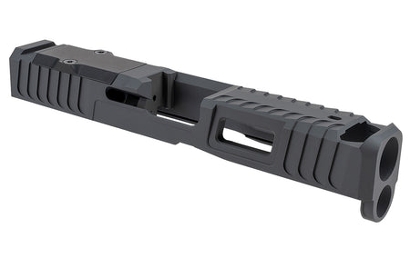 Zaffiri Precision Custom Stainless Slide with Blowhole Comp Fits Glock 19 Gen 5 Sniper Gray