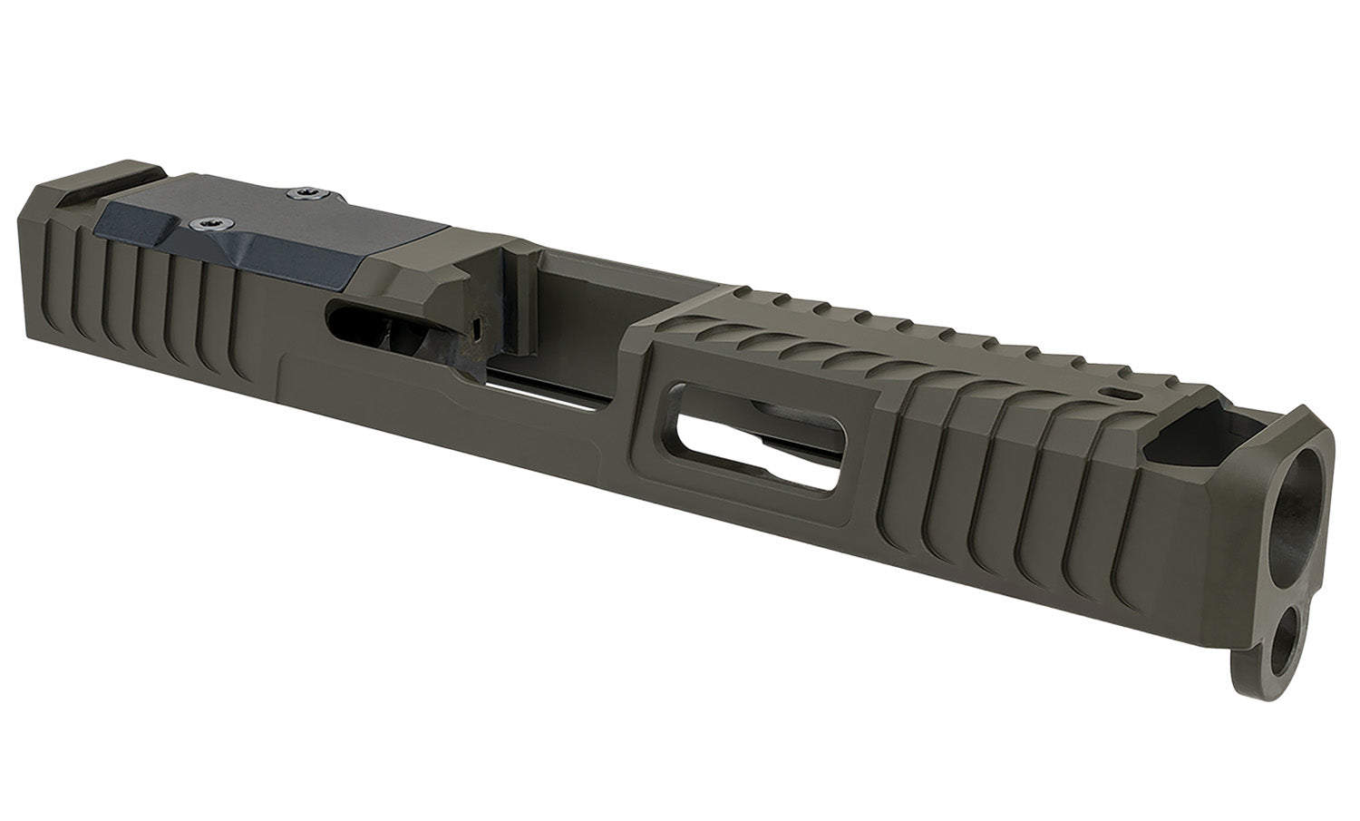 Zaffiri Precision Custom Stainless Slide with Blowhole Comp Fits Glock 17 Gen 3 OD Green