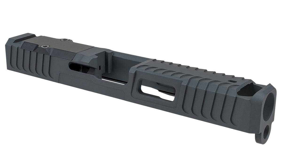 Zaffiri Precision Custom Stainless Slide with Blowhole Comp Fits Glock 17 Gen 3 Sniper Gray