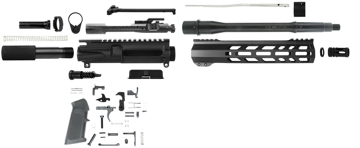 TacFire SSPK556LPK10 5.56 NATO AR Pistol Build Kit Black Steel Platform