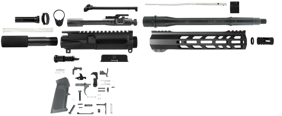TacFire SSPK556LPK10 5.56 NATO AR Pistol Build Kit Black Steel Platform