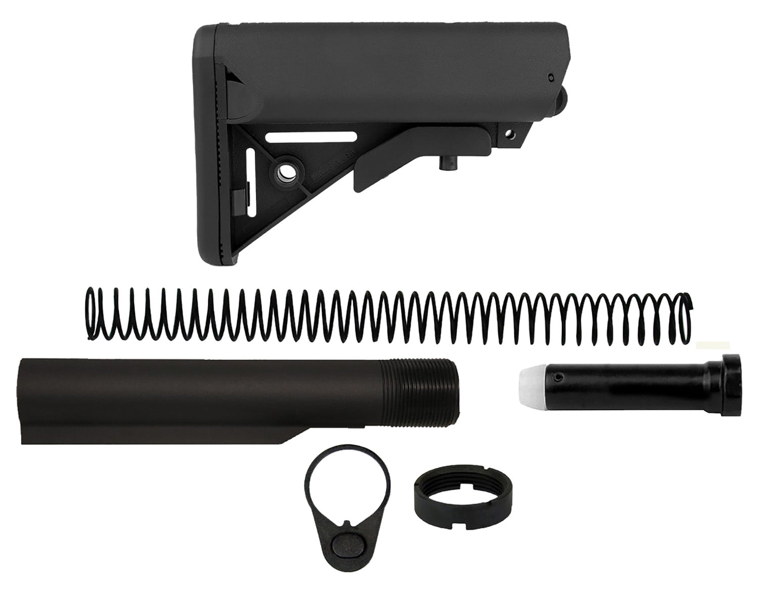 TacFire AR-15 6-Position SOPMOD Complete Stock and Buffer Tube Kit Black