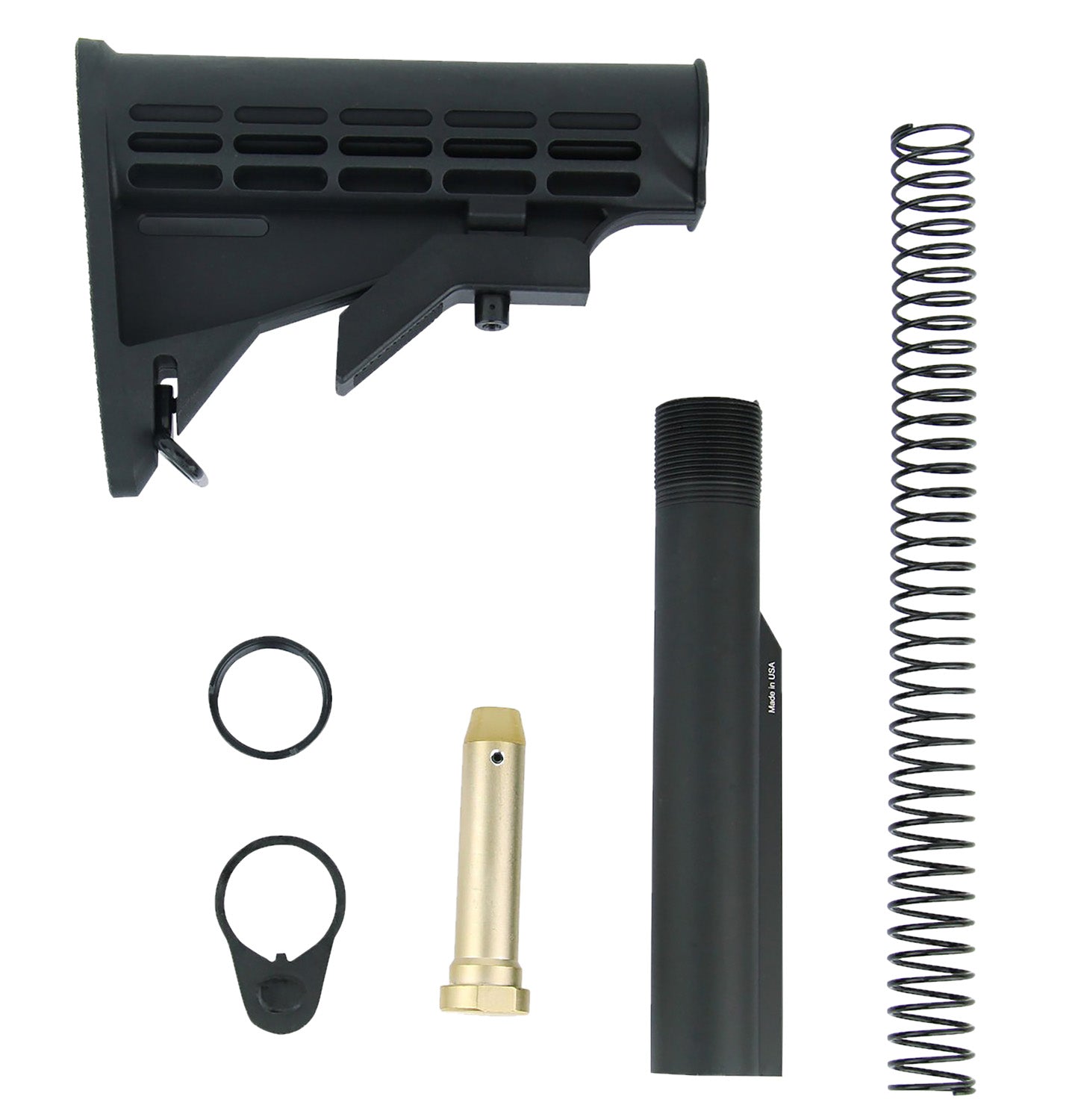 TacFire MAR084 AR-15 M4 Mil-Spec Complete Stock Kit, Black