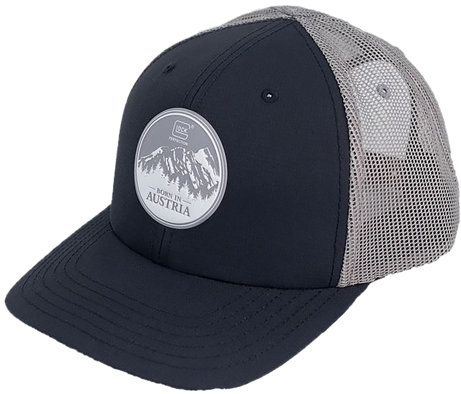 Glock Born In Austria Adjustable Mesh Snapback Cap Navy Gray