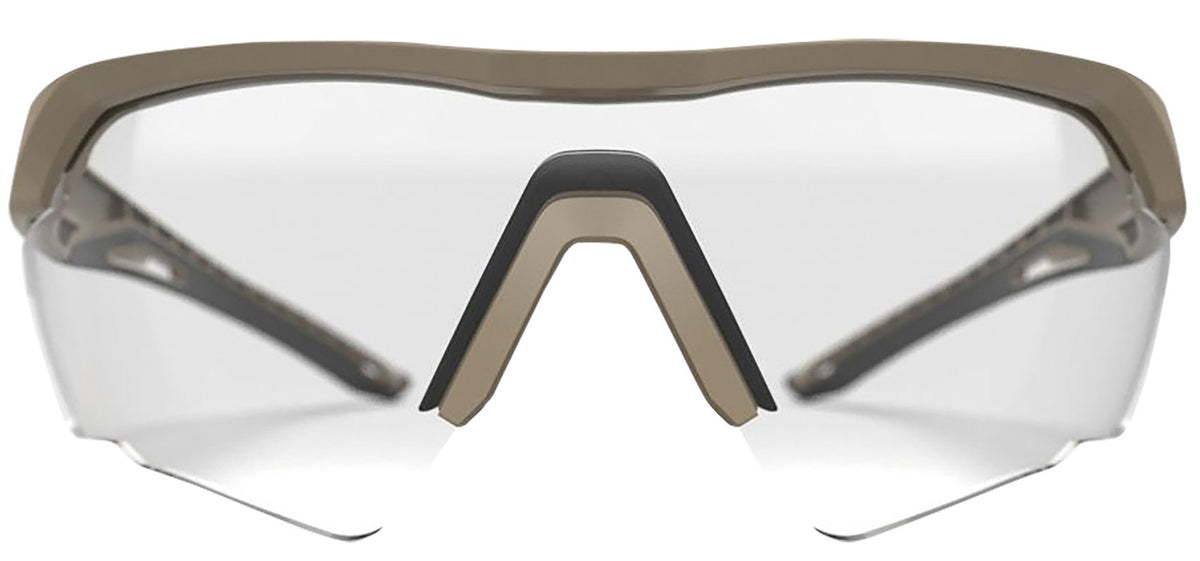 Glock Crossover Tactical Shield Glasses Low-Profile Clear Lens Desert Tan
