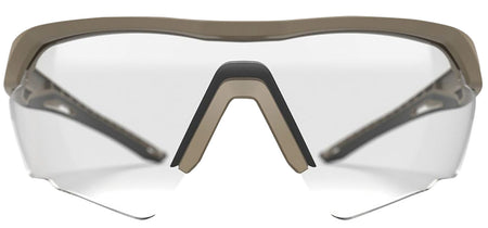 Glock Crossover Tactical Shield Glasses Low-Profile Clear Lens Desert Tan