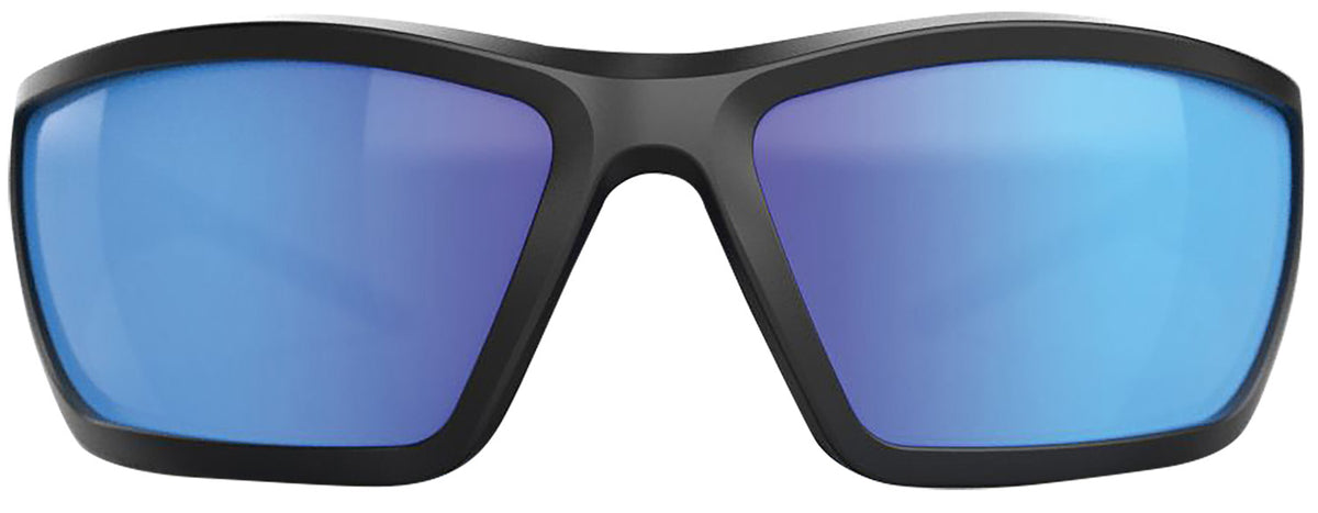 Glock Blue Line Tactical Wrap Glasses Blue Mirror Lens Black Frame