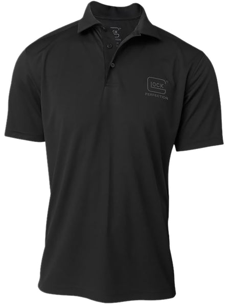 Glock Perfection Black Polyester Mesh Polo Small Short Sleeve