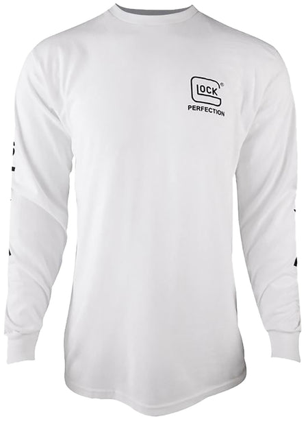 Glock Perfection White Pre-Shrunk Long Sleeve T-Shirt Medium