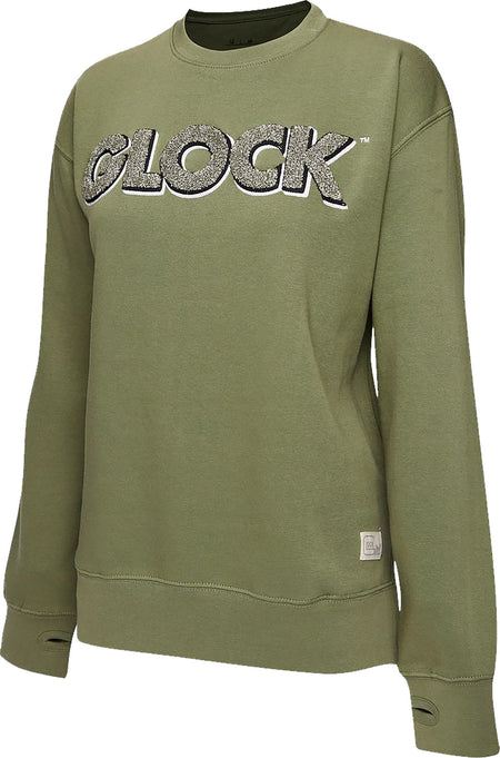 Glock AP96261 Raglan Fleece Pullover Olive Cotton/Poly Long Sleeve Medium