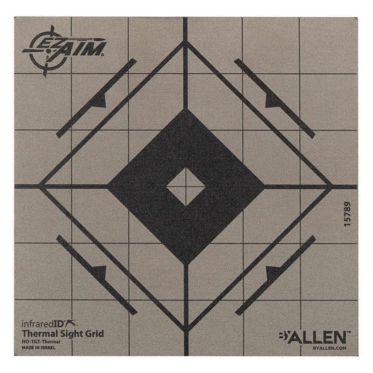Allen 15789 Thermal Sight-In Paper Grid Target 6"x6" Black/Gray Hanging