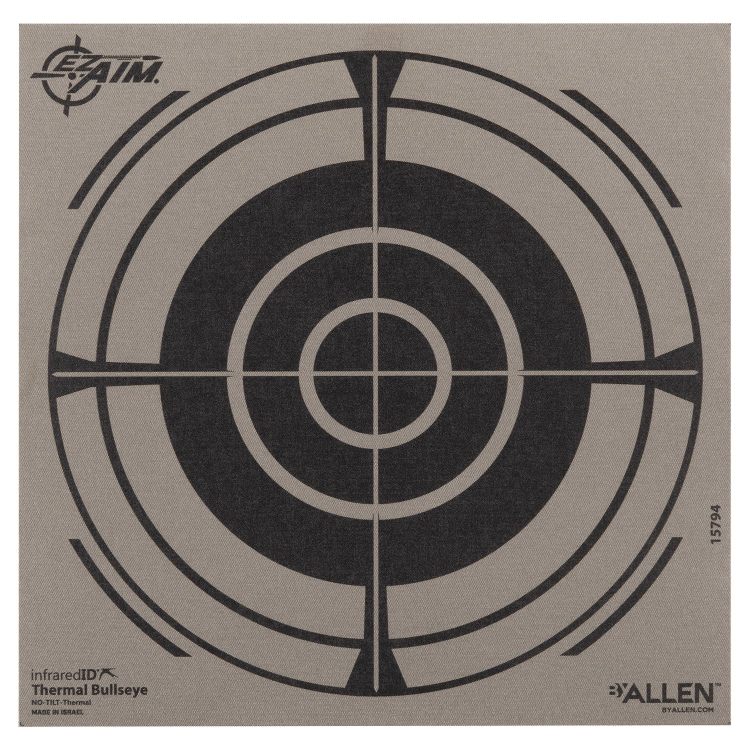 Allen 15794 Thermal Bullseye Hanging Paper Shooting Target 8" x 8" Black and Gray