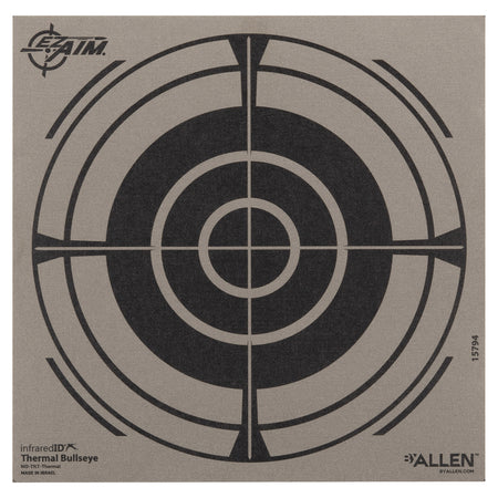 Allen 15794 Thermal Bullseye Hanging Paper Shooting Target 8" x 8" Black and Gray