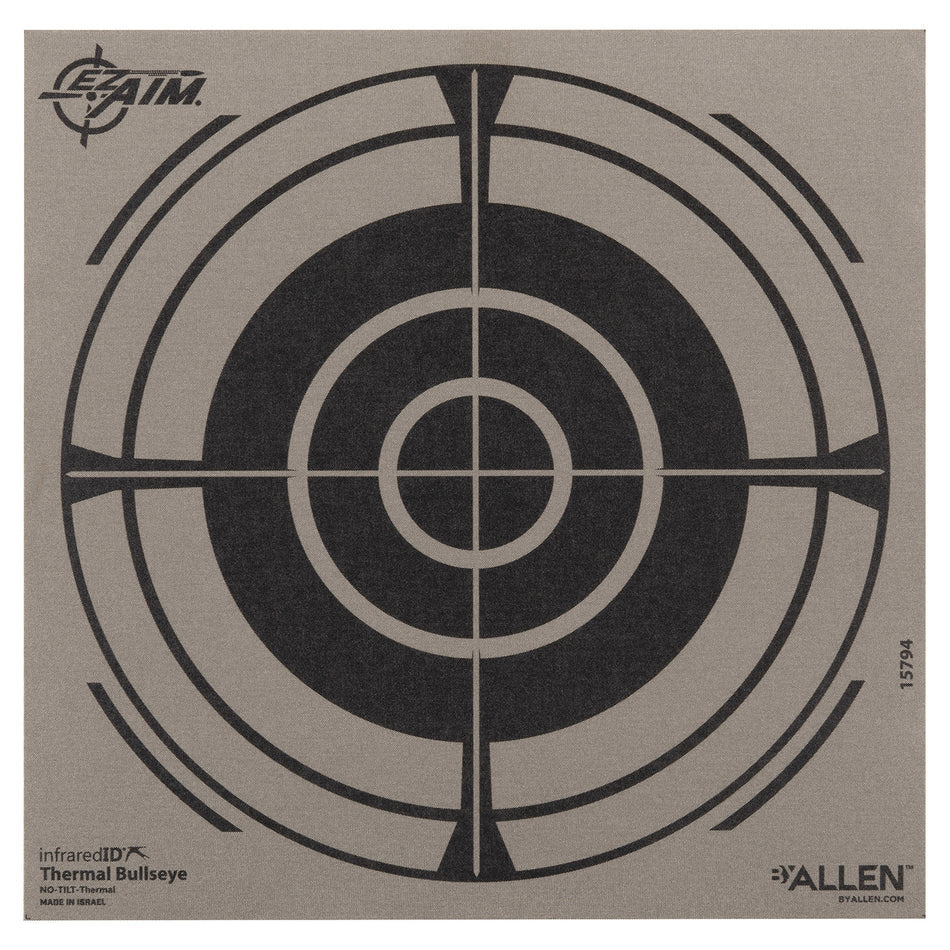 Allen 15794 Thermal Bullseye Hanging Paper Shooting Target 8" x 8" Black and Gray