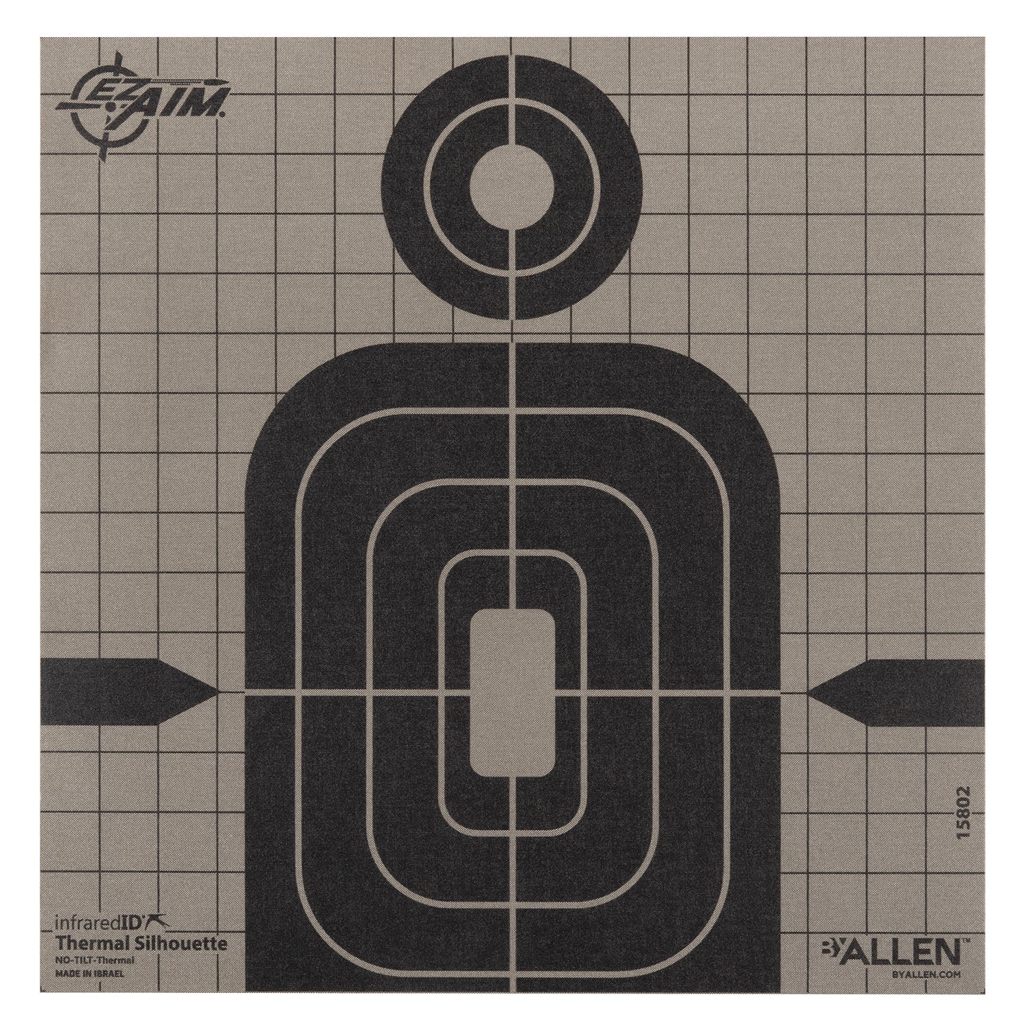 Allen 15802 Thermal Silhouette Hanging Paper Shooting Target 8" x 8" Black and Gray