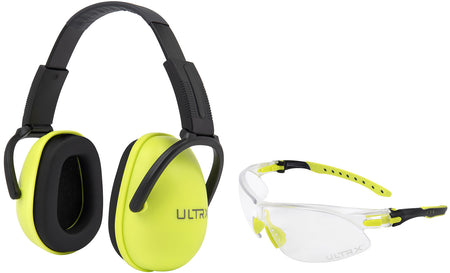 Allen ULTRX Sound Blocker Youth Hearing and Eye Protection Set 23 dB Lime Green