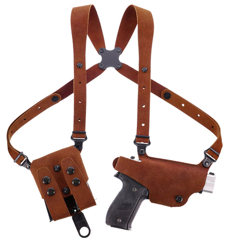 Galco Classic Lite 2.0 Natural Leather Shoulder Holster System for Glock 43 Right Hand Up To 56" Chest