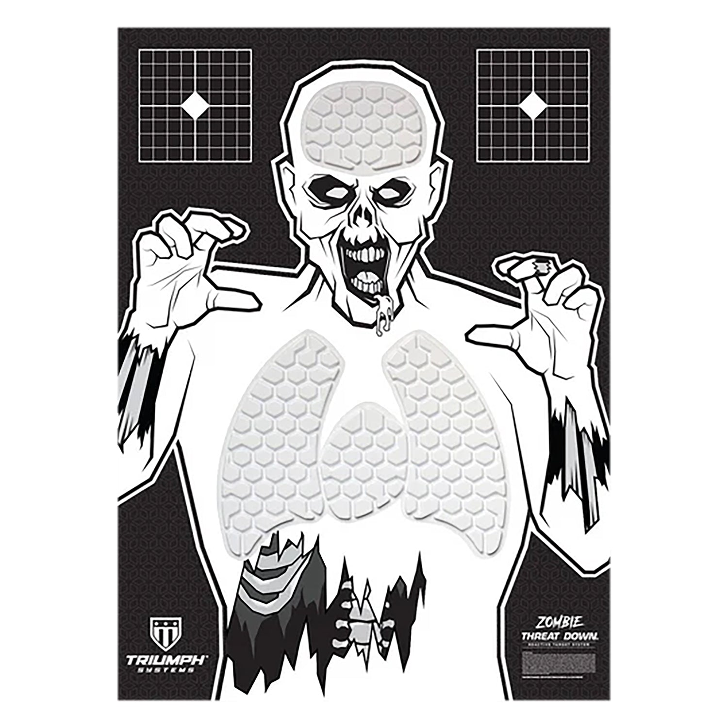 Triumph Systems Threat Down Zombie Paper Shooting Target with Reactive Gel – 30"x22"