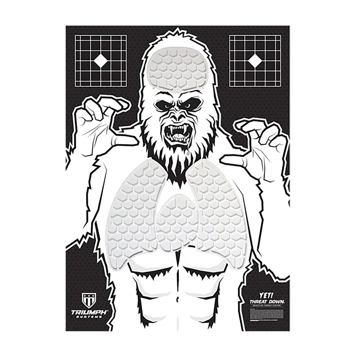 Triumph Systems Threat Down Yeti Paper Shooting Target with Reactive Gel – 30"x22"