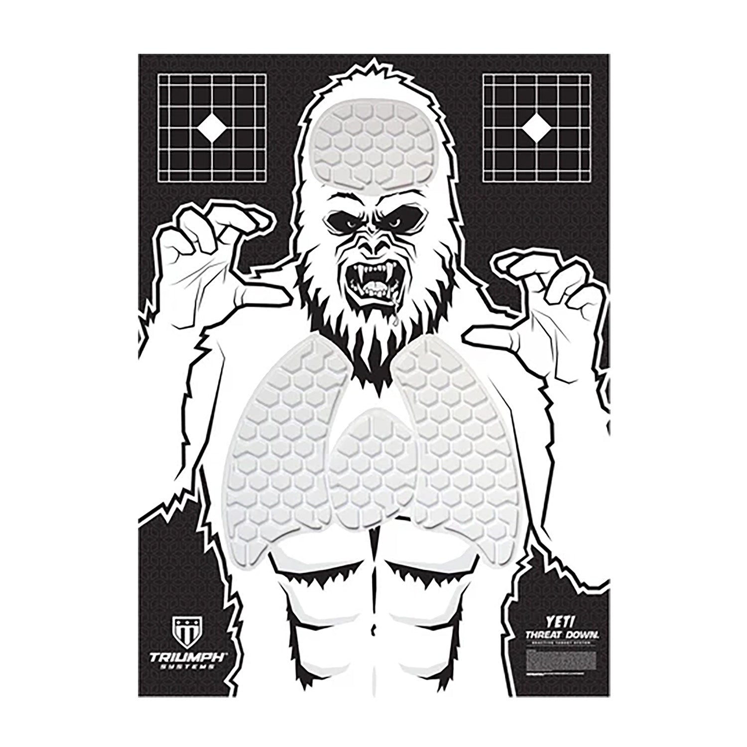 Triumph Systems Threat Down Yeti Paper Shooting Target with Reactive Gel – 30"x22"