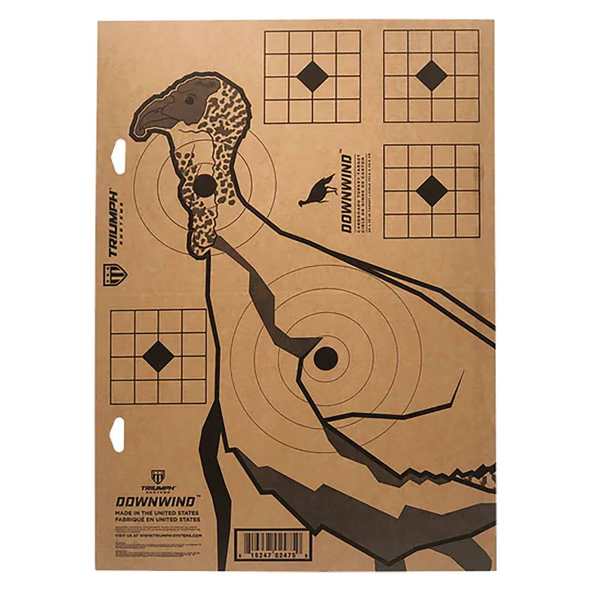 Triumph Systems Downwind Turkey Cardboard Standing Silhouette Shooting Target 24" x 17"