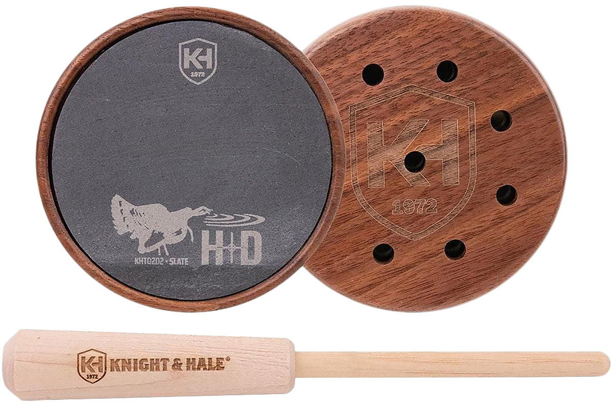 Knight & Hale KHT0202 HD Slate Turkey Friction Pot Call Walnut/Hickory