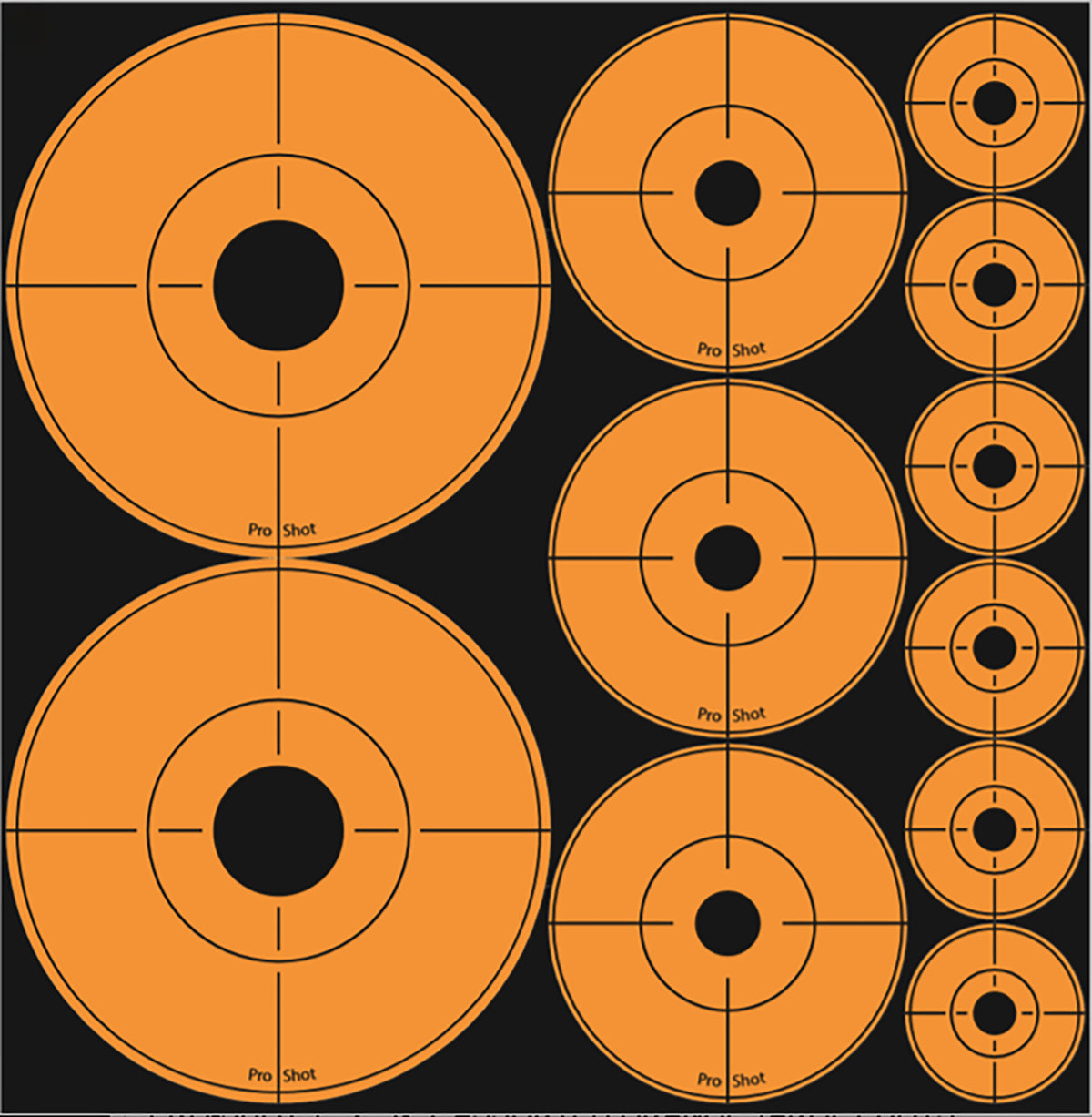Pro-Shot ASSORTEDDOT Black/Orange Assorted Peel and Stick Target Dots 10 Pack