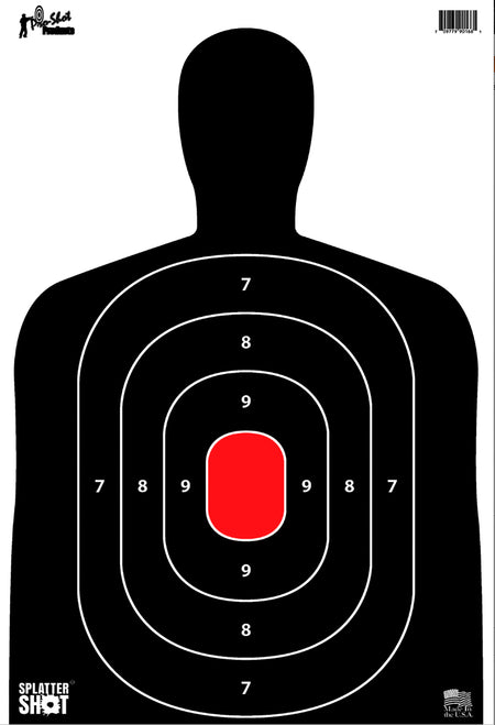 Pro-Shot SILH8PK SplatterShot 12"x18" Black/Red Heavy Paper Silhouette Hanging Targets 8 Pack