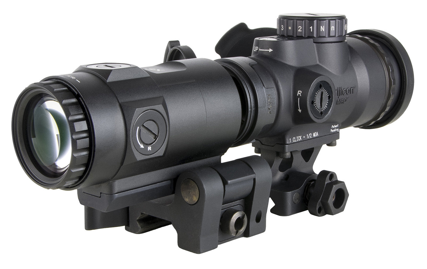 Trijicon 2200111 MRO HD Patrol 1x25mm Green Dot Combo Set with Full Cowitness Mount and 3x Magnifier