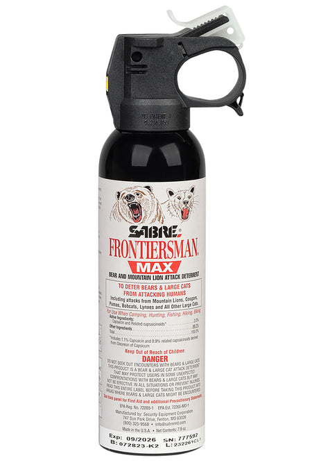Sabre Frontiersman FBADX03 Bear & Mountain Lion Deterrent Spray 7.90oz 40ft Capsaicinoids