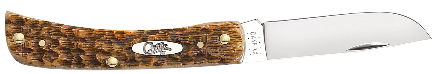 Case 00245 Sod Buster Jr. Folding Knife with Plain Blade and Jigged Amber Bone Handle