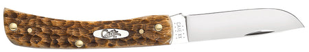 Case 00245 Sod Buster Jr. Folding Knife with Plain Blade and Jigged Amber Bone Handle
