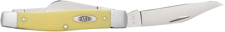 Case 00203 Yellow Synthetic Stockman Large Folding Knife, Tumble Polish Carbon Steel Blades