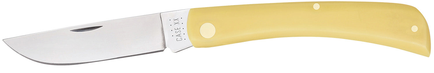 Case 00038 Sod Buster Pocket Knife with Full-Length Skinner Blade, Carbon Steel, Yellow Handle