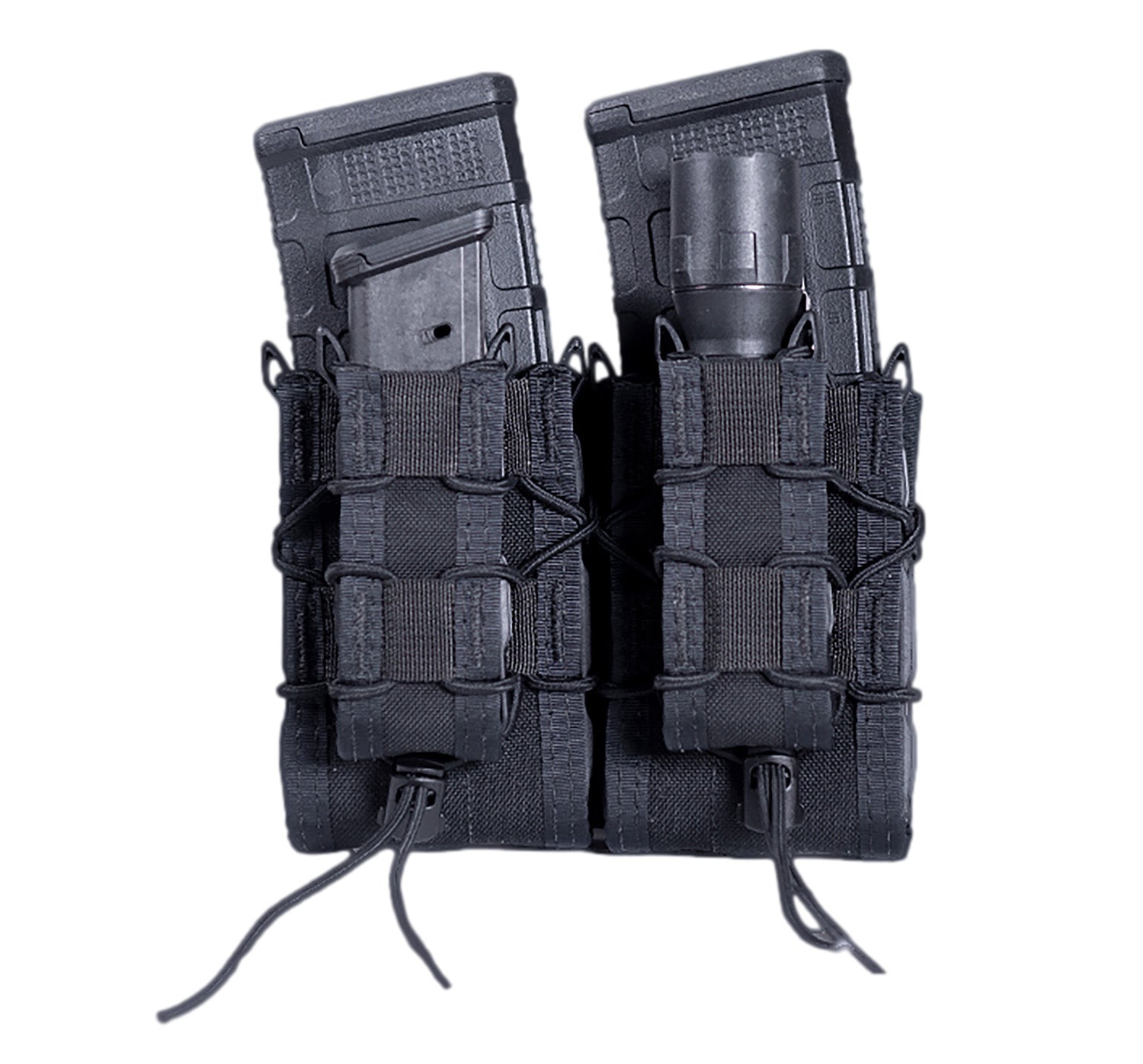 High Speed Gear Double Decker TACO Black Nylon MOLLE Compatible Combined Magazine Pouch