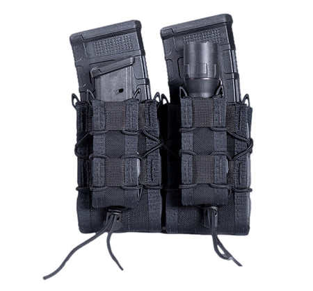 High Speed Gear Double Decker TACO Black Nylon MOLLE Compatible Combined Magazine Pouch