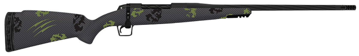 Fierce Firearms TWROG270WIN24BF Twisted Rogue 270 Win 24" Armour Lube Black Steel Threaded Barrel, Drilled & Tapped Steel Receiver, LR Negative Comb Forest Camo Carbon Fiber Stock