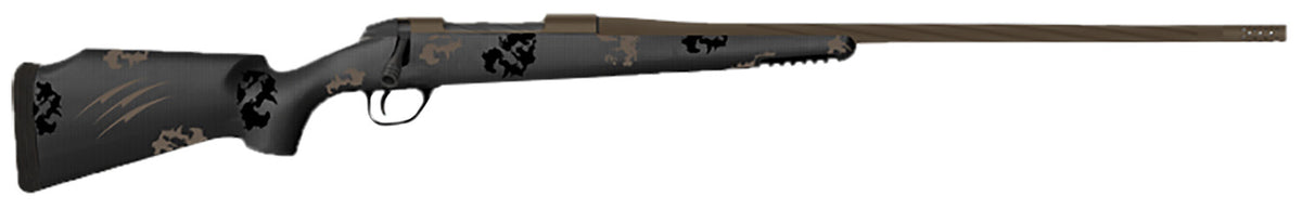 Fierce Firearms TWTROG300WIN22BT Twisted TI Rogue 300 Win 22" Black Cerakote Steel Threaded Barrel, Black Cerakote Drilled & Tapped Titanium Receiver, LR Negative Comb Trophy Camo Carbon Fiber Stock
