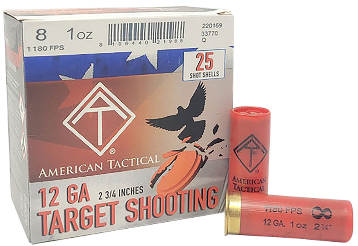 ATI 12 Gauge Shotgun Ammo Target Load 2.75 in 1 oz #8