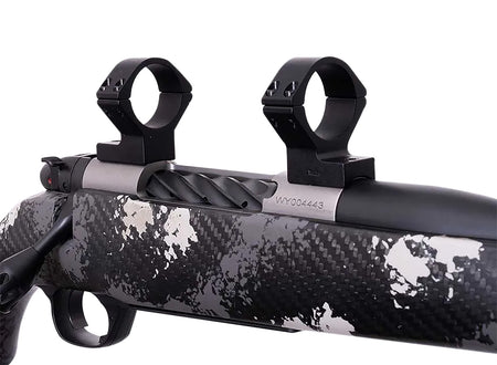 Weatherby TRBVLAS3 Medium Scope Ring/Mount Combo Matte Black 30mm Alloy Tube Fits Mark V Standard 6-Lug Action