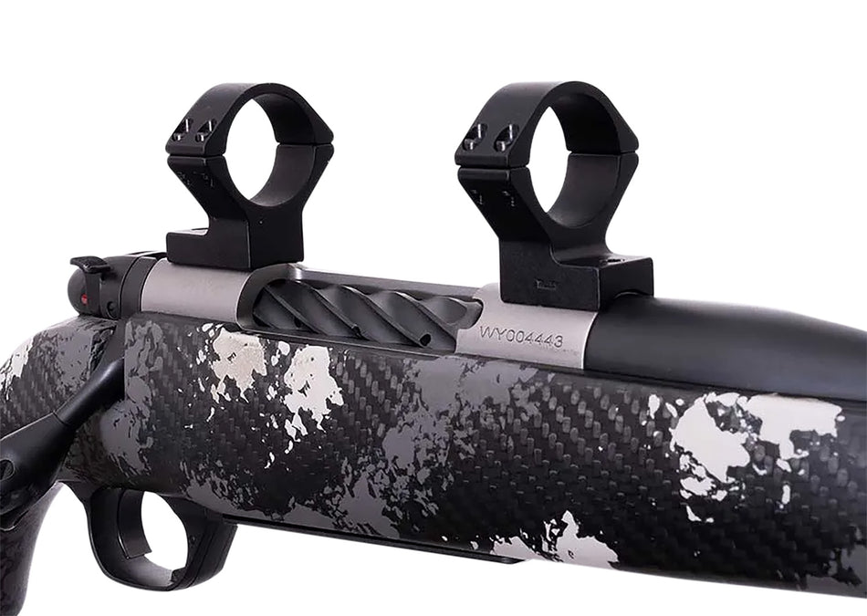 Weatherby W940705 Medium Scope Ring/Mount Combo Matte Black 1" Alloy Tube Fits Mark V Magnum 9-Lug Action