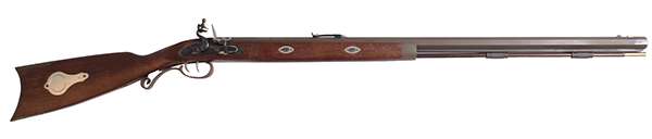Traditions Mountain .50 Cal Flintlock Rifle with 32" Blued Cerakote Barrel and Wood Stock