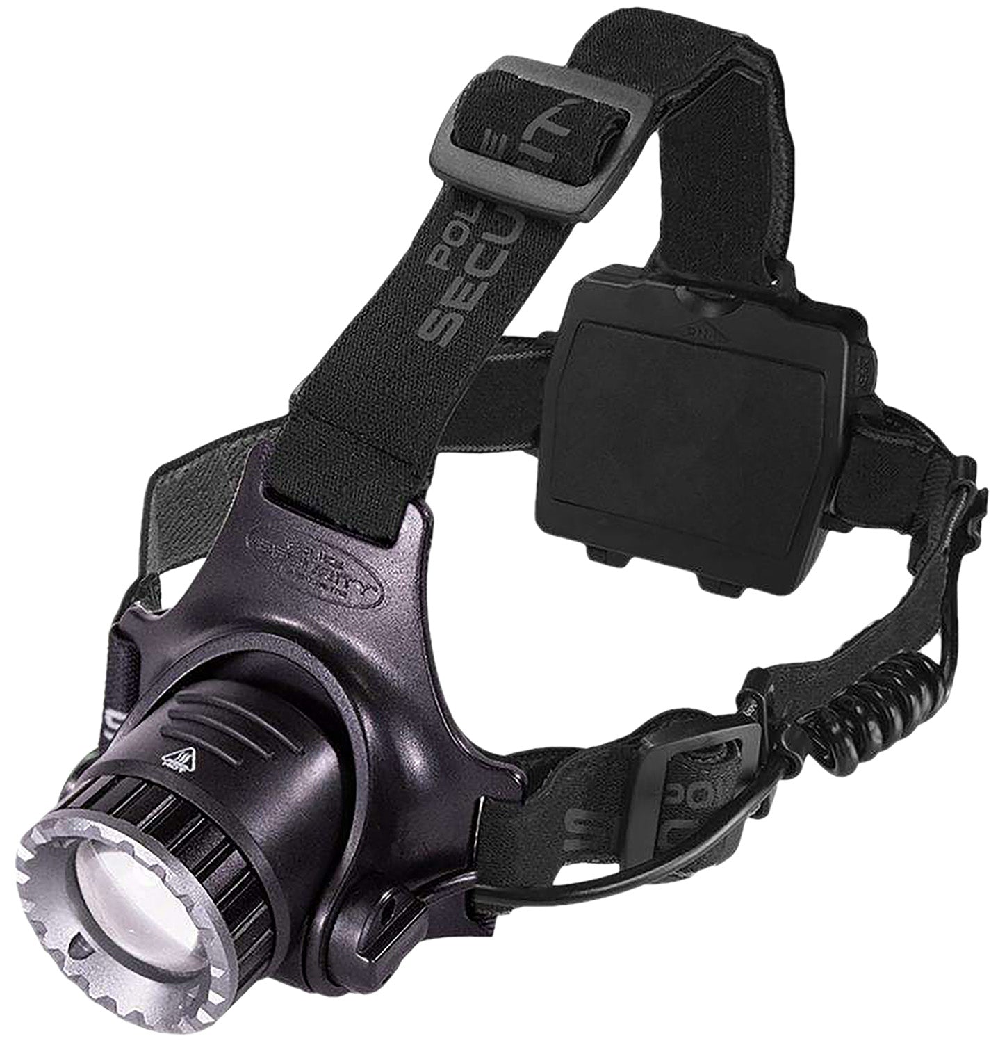 Police Security Long Throw Headlamp Black 470 Lumens Twist Focus LiPo Rechargeable
